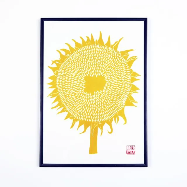 Sunflower Lino Print (Ylw)