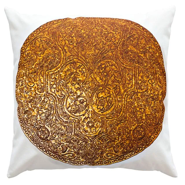 Copper Gold Cushion Cover, Coin