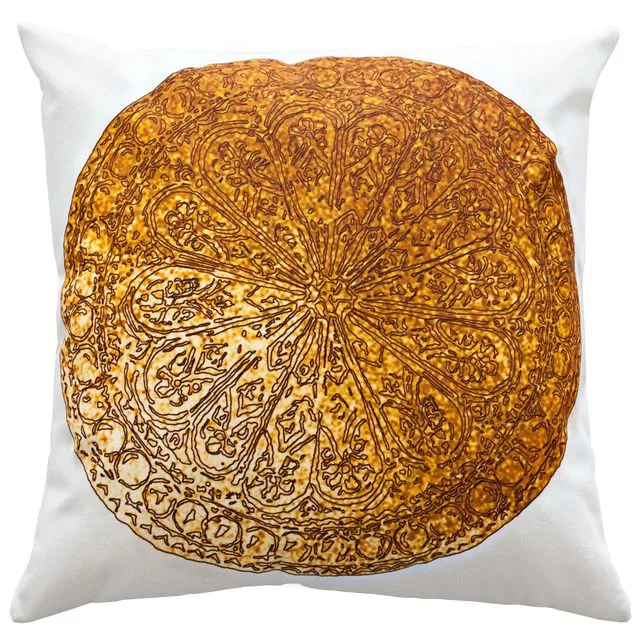 Copper Gold Cushion Cover, Flower