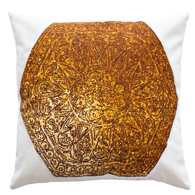 Copper Gold Cushion Cover, Hexagon
