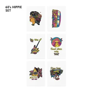 CREOATE : Buy Wholesale CREOATE  60s Hippie Set - cool temporary  tattoos Online | CREOATE