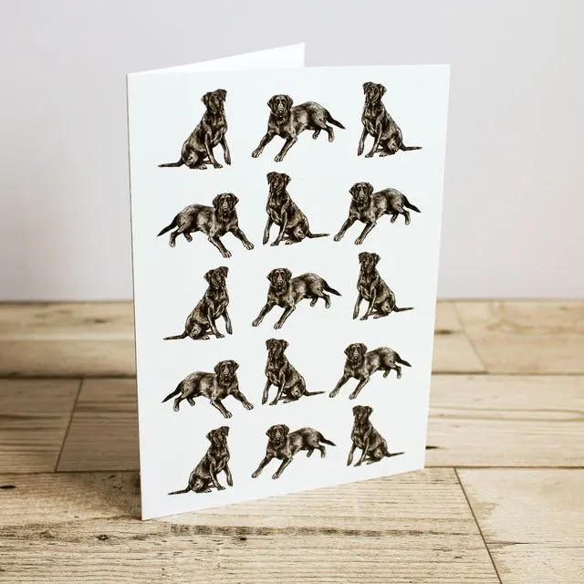 Black Labrador Dog Greeting Card | Hand Drawn Design by Gemma Keith