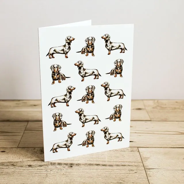 Dachshund Dog Greeting Card | Hand Drawn Design by Gemma Keith