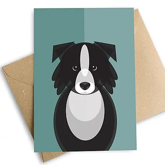 Border Collie Dog Greetings Card, Eco-Friendly