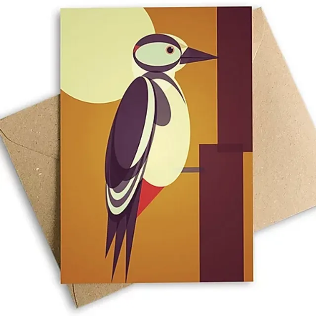 Woodpecker Bird Greetings Card, Eco-Friendly