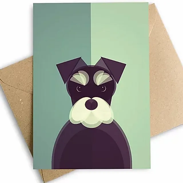 Miniature Schnauzer Dog Greetings Card, Eco-Friendly