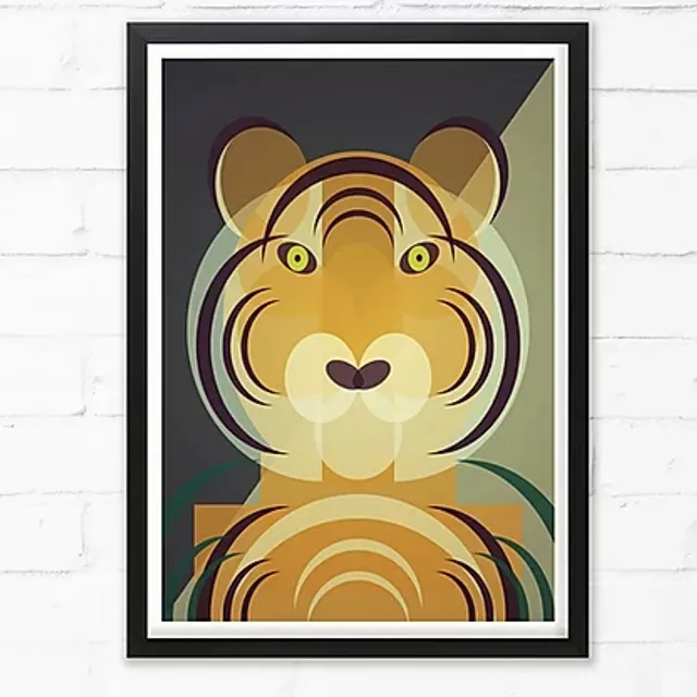 Mid Century Tiger Print 3 sizes animal wall art