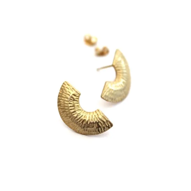 Small Gibbous Studs gold plated silver