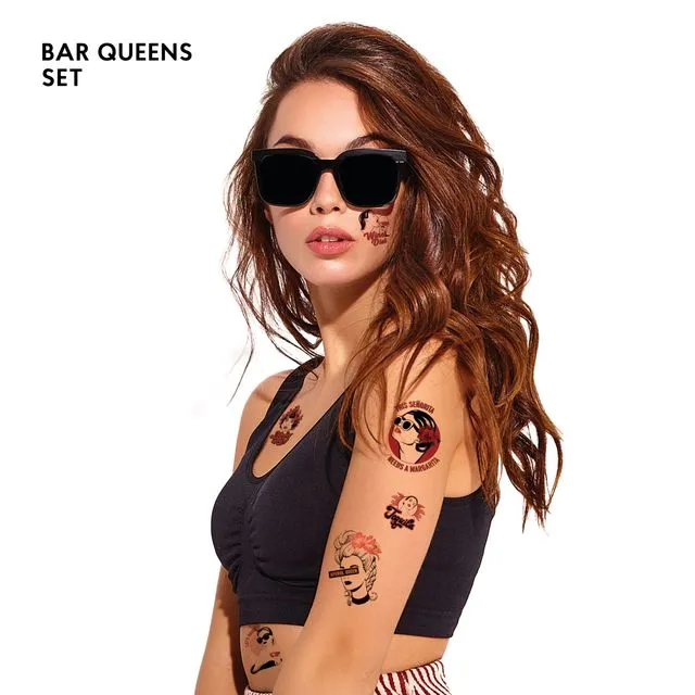 TATTon.me Bar Queens set - cool temporary tattoos