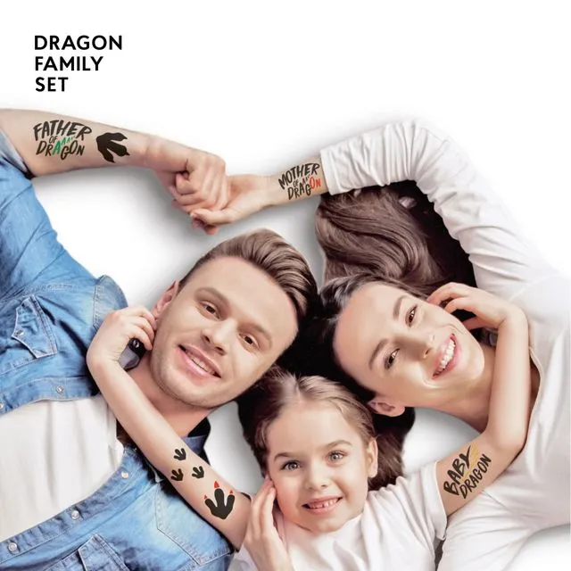 TATTon.me Dragon Family Set - cool temporary tattoos