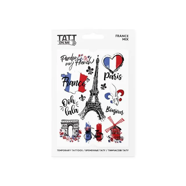 TATTon.me France Mix - cool temporary tattoos
