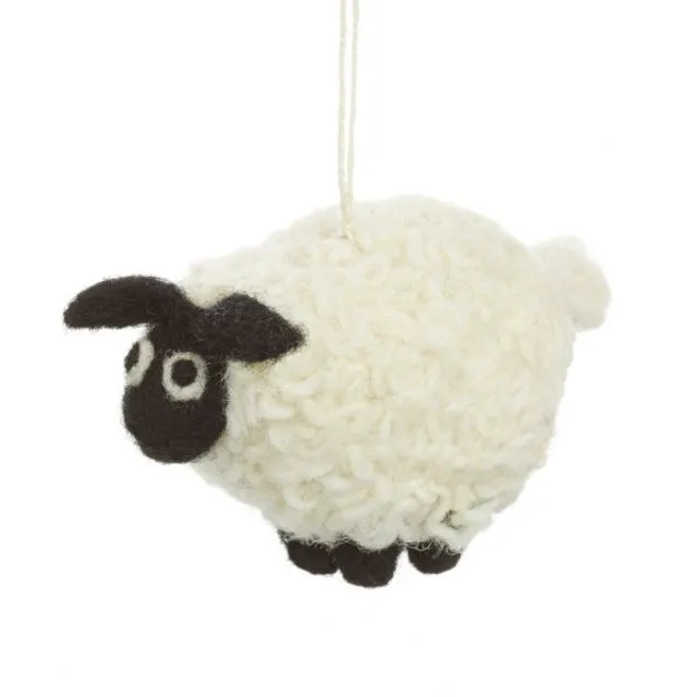 Handmade Needle Felted Black Sheep Hanging Decoration
