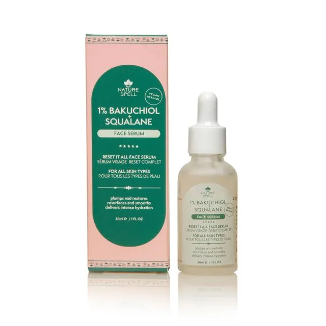 Nature Spell Natural Retinol Serum 30ml (1% Bakuchiol + Squalane) – Reduce Fine Lines &amp; Wrinkles