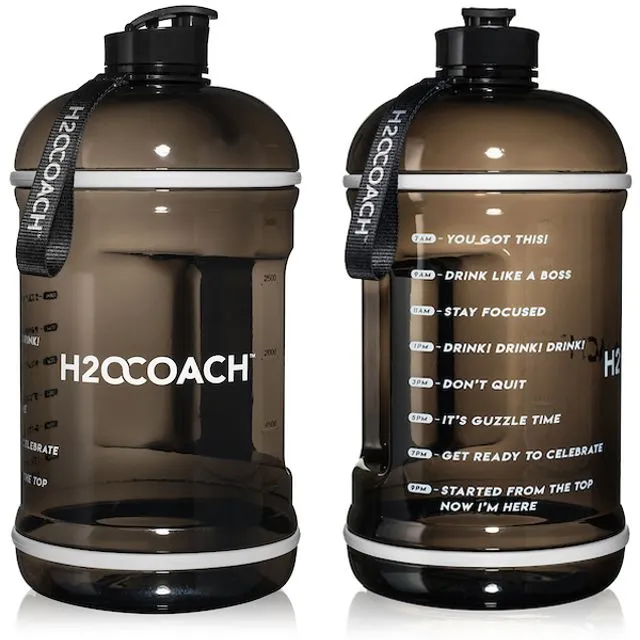 Black Gallon Water Bottle - BPA Free - 128 Oz - H2OCoach
