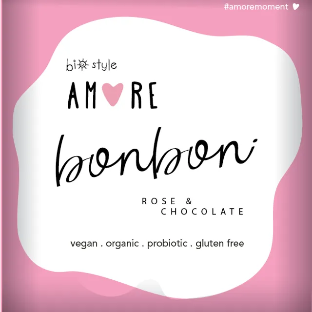 AMORE Organic Raw Bonbon Rose & Chocolate 40g x 10 pcs