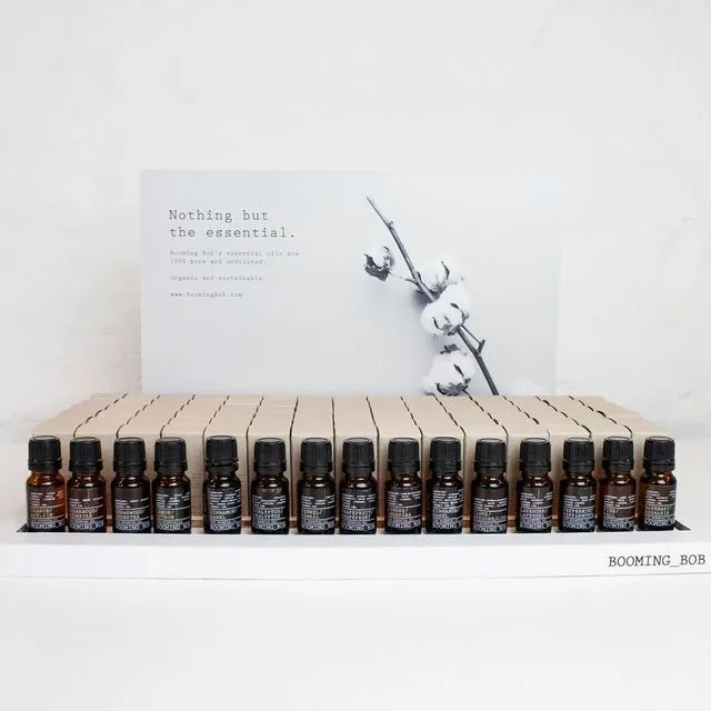 Booming Bob Organic Natural Essential Oil Counter Display, Stock & Testers