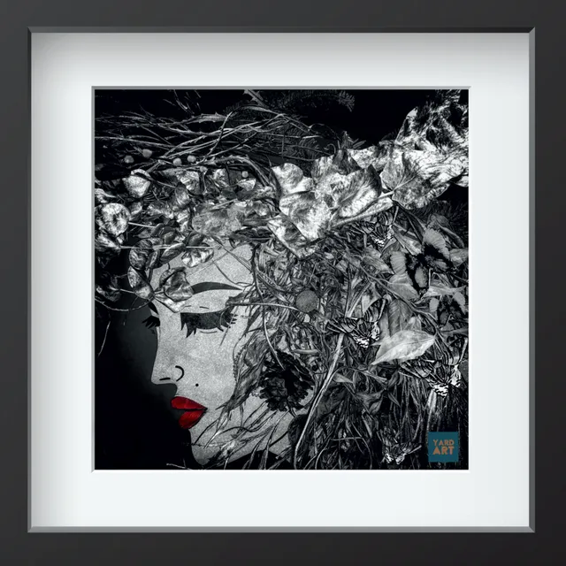 Titania, Queen of the Fairies Black and White - Weatherproof Outdoor Wall Art