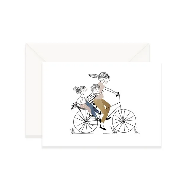 Card Bike Ride Girl and Boy