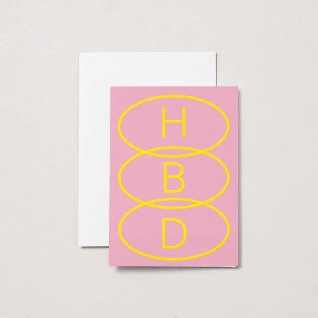 HBD - Happy Birthday - A6 Greeting Card Pink