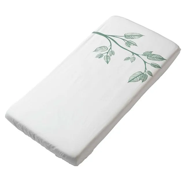 Fitted sheet 70x145 Beleaf sage green / offwhite