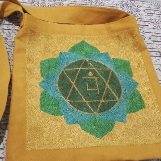 Rainbow Chakra Design Shoulder Bag Magic Heart