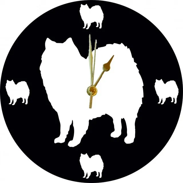 Cut Out Animal Clock - American Eskimo