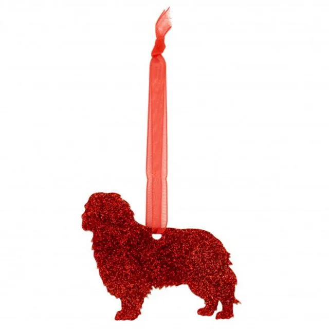 Glitter Acrylic Animal Christmas Decoration - Cavalier King Spaniel