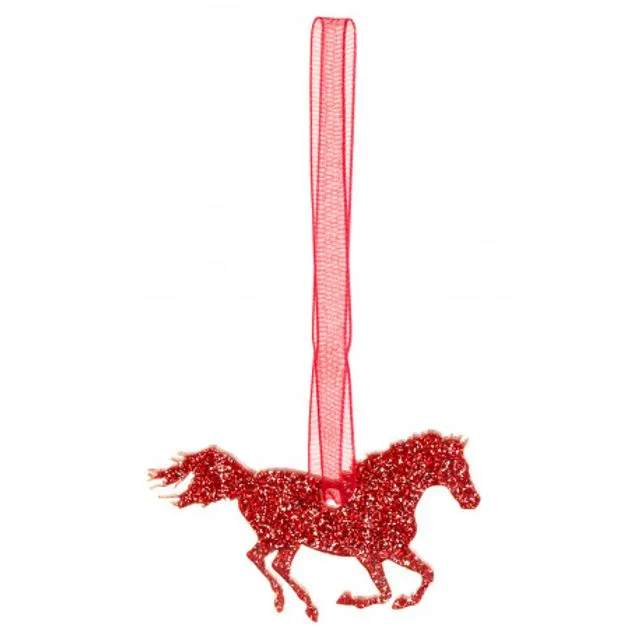 Glitter Acrylic Animal Christmas Decoration - Horse Style 3