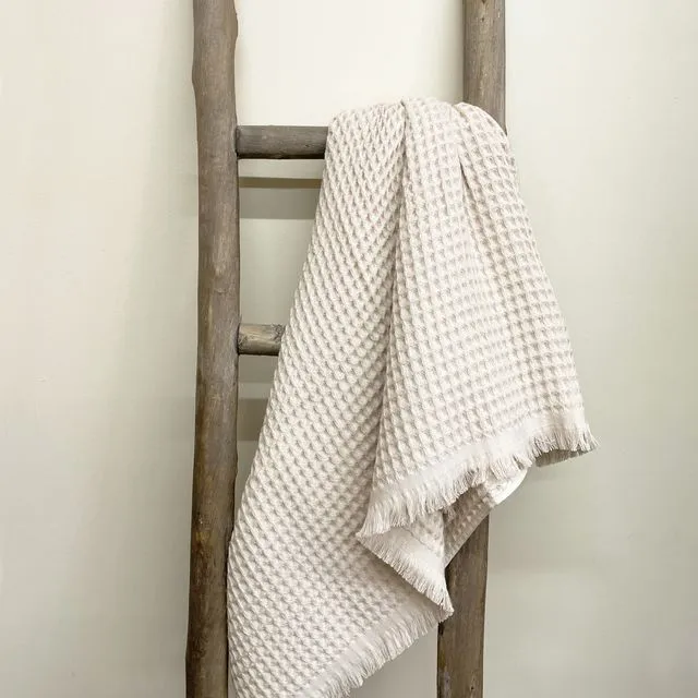 Lycia Turkish Cotton Waffle Bath Towel - Eggnog