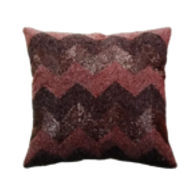 Handmade Glass Beaded Embroidered Cushion Cover, 16" x 16"