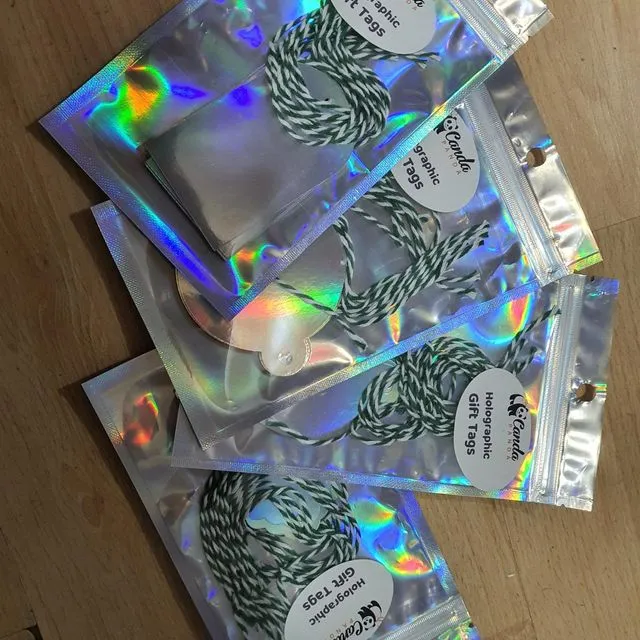 Assorted Shaped Holographic Gift Tags