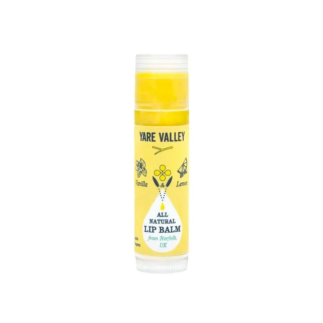 4g All Natural Vanilla and Lemon Lip Balm Stick (Clear) (case of 20)