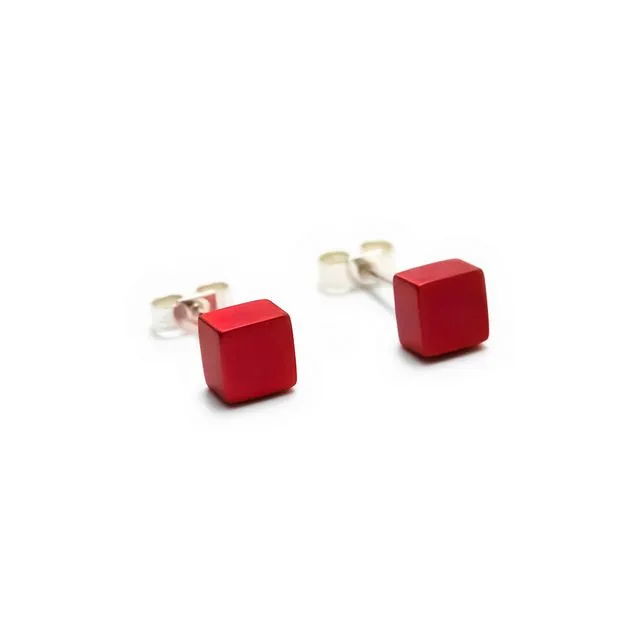 Small Cube Stud Earrings