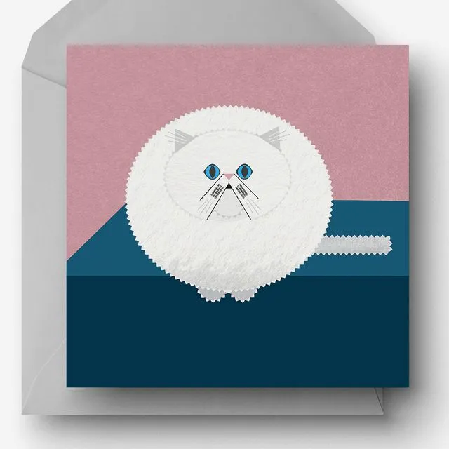 Persian Cat Greetings Card