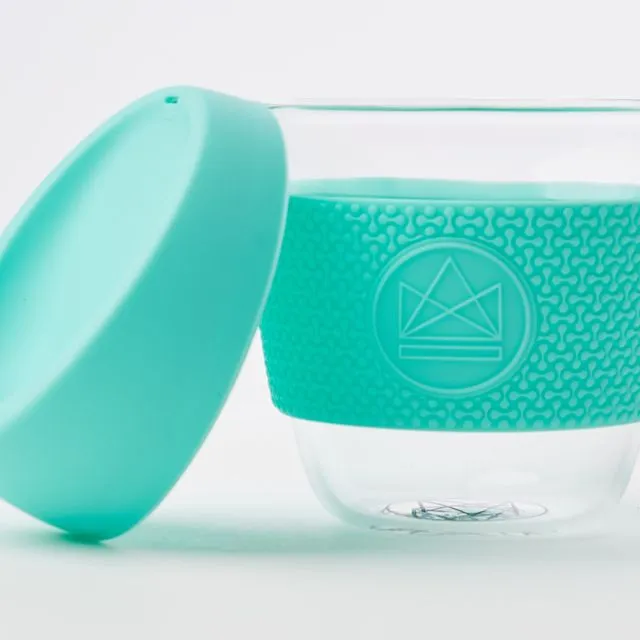 Neon Kactus Reusable Glass Coffee Cup - Free Spirit 8oz
