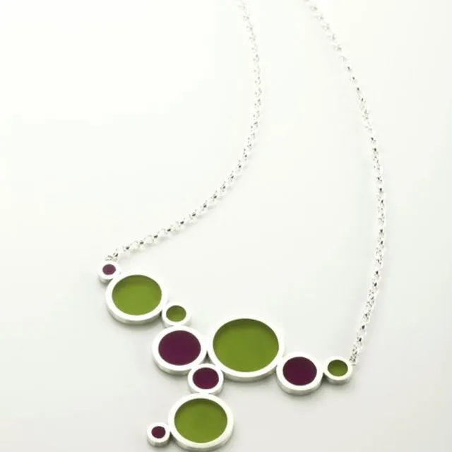 Nuclea – necklace, Purple with Lime Green