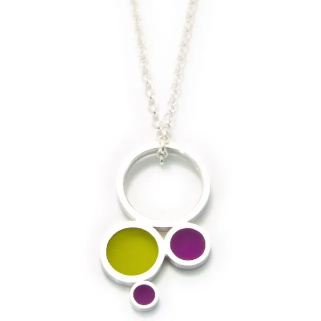 Nuclea – pendant/ring, Purple with Lime Green