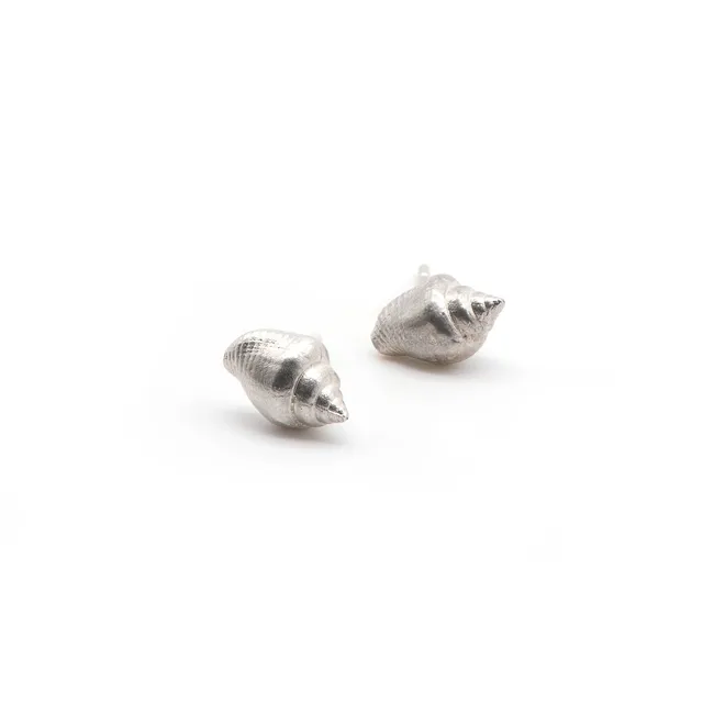 Sterling Silver Tiny Seashell Studs