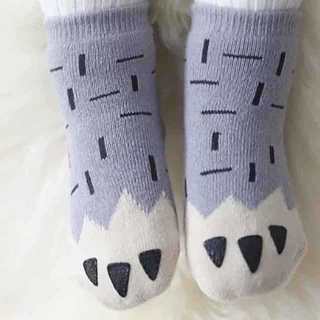 Bear Paw Socks - Grey