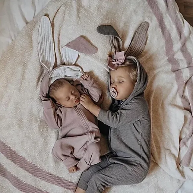 Bunny Sleep Suit - Grey