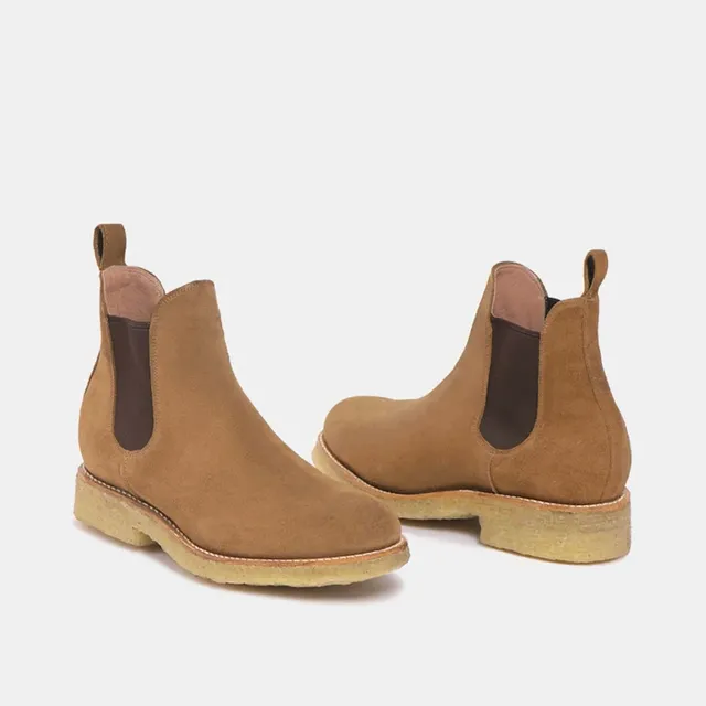 Men's Boots: Armando Chelsea Natural - Beige Suede