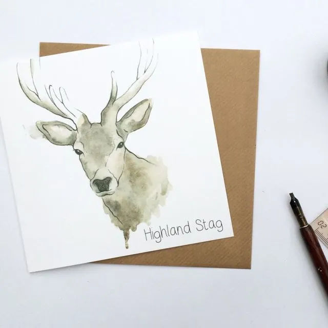 Highland Stag Card Card (pack of 6 cards)