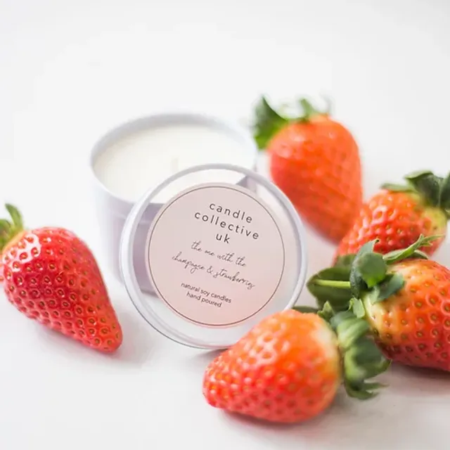 Champagne & Strawberries Candle Tin