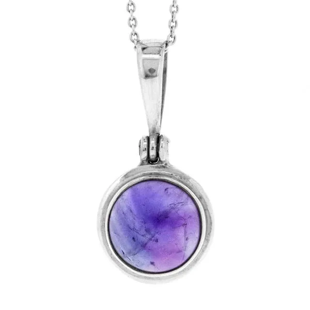Amethyst Double Set Pendant with 18 Inch Trace Chain and Presentation Box