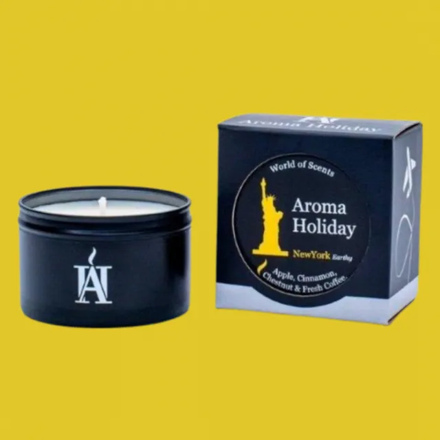 Luxury New York (Earthy) Travel Candle Tin by Aroma Holiday