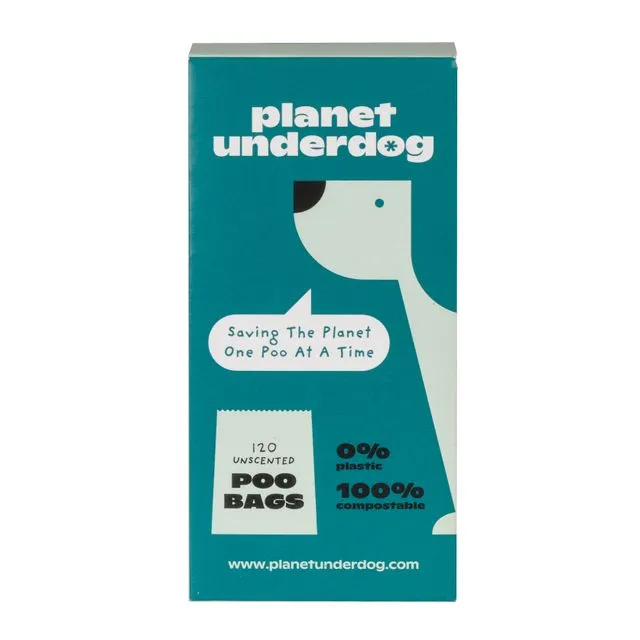 120 Planet Underdog Compostable Dog Poop Bags - Green Box