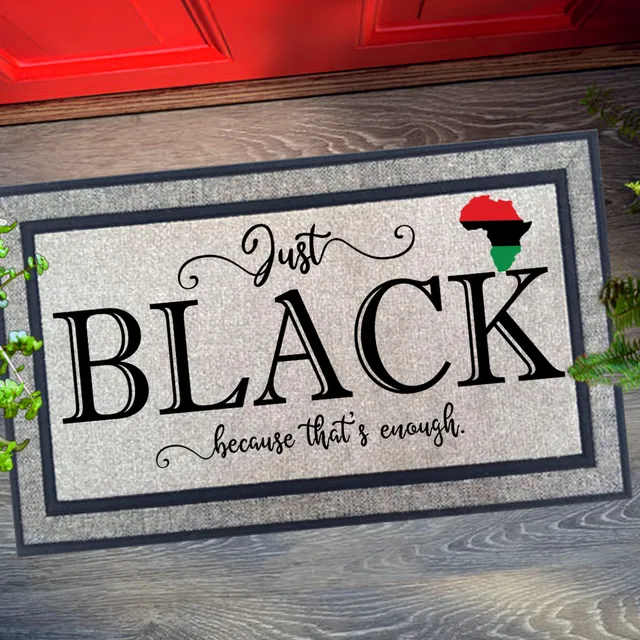 Just Black Because That's Enough Door Mat