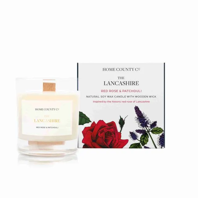 The Lancashire - Red Rose and Patchouli Soy Candle