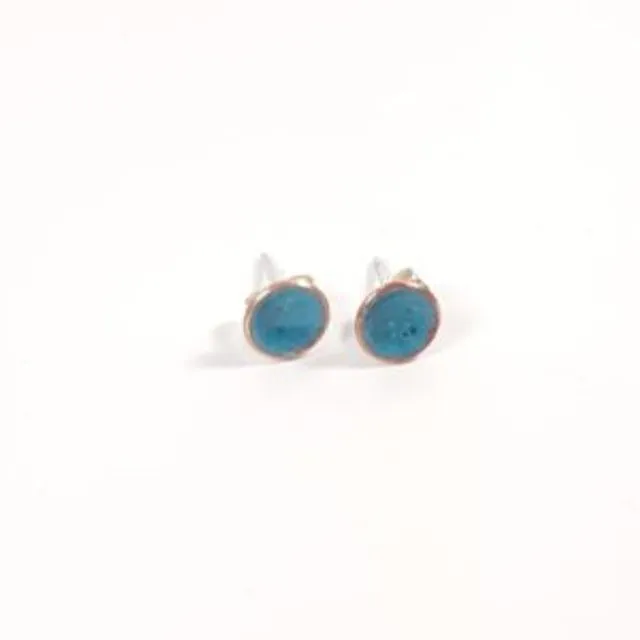 8mm Concave Studs - Deep Turquoise
