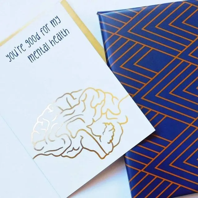 Mental Health Gold Foiled Greeting Card